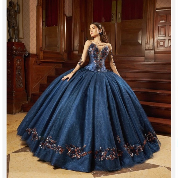 Lumière de Ragazza Fashion Navy Blue Quinceañera Dress - Picture 4 of 7